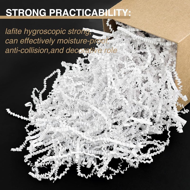 Corlcol 2LB Crinkle Cut Paper Shred Filler for Bag Gift Box Basket Confetti Paper Shreded Stuffing Decoration for Valentine's Day Holiday Party(White) - Image 4